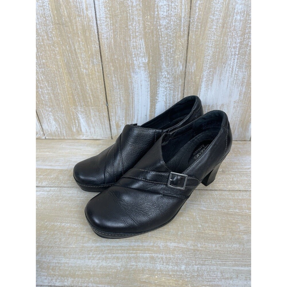 Clarks Artisan Rosalyn Adele Shootie Pumps Womens Size 7.5 Black Leather Heels